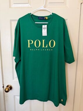 Polo Ralph Lauren Men's Classic Fit Polo Print Pony T-Shirt Tee Green NWT 2XB